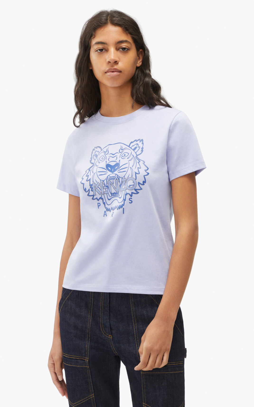 T Shirt Kenzo Femme The Hiver Capsule Tiger Bleu Clair HUWFT-2769